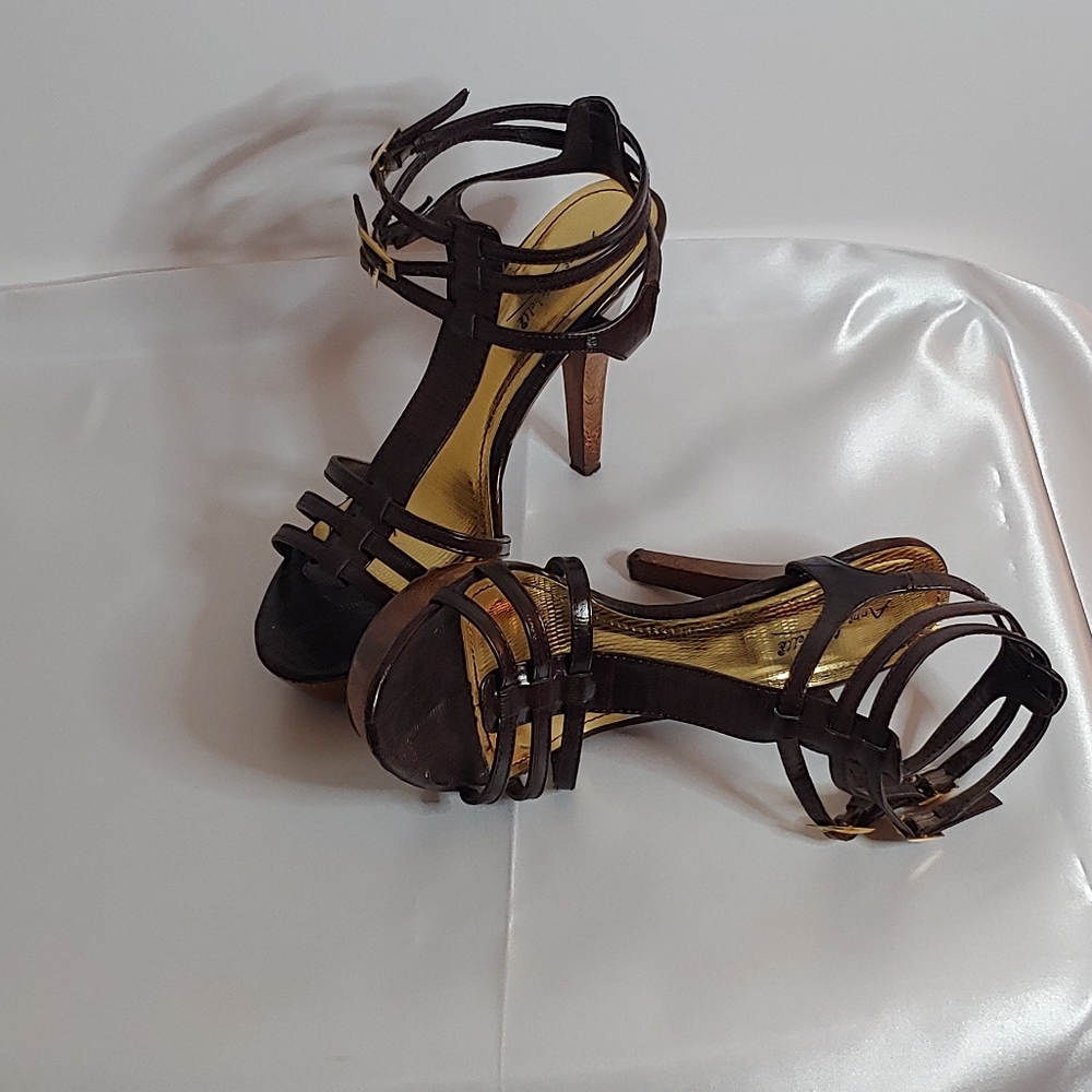 👠 Women's Dk Brown Strappy Ankle Sandal